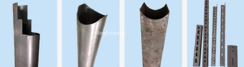 Aluminium profile punching machine: cut-out and notched profile samples