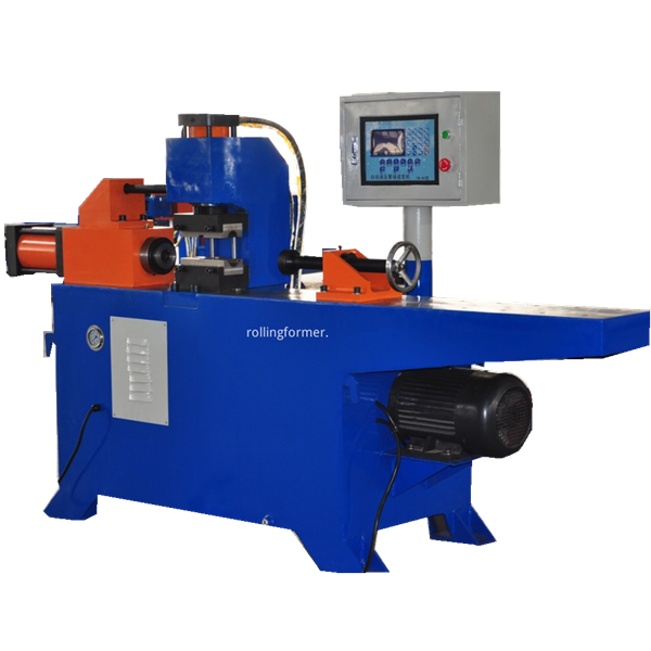 Tube diameter reducing machine with control panel