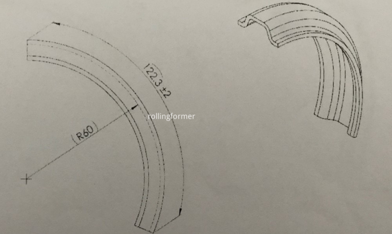 Exhaust band clamp: bending drawing with dimensions