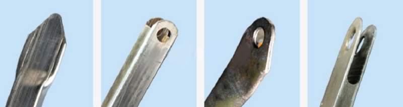 Bilateral arc cutting machine: notched tube end samples