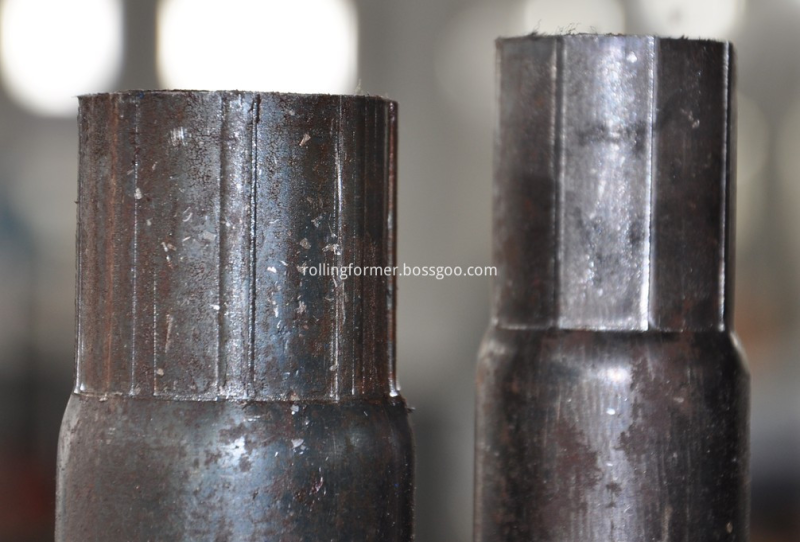 Tube end working machine: reduced tube end samples