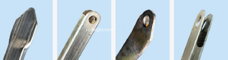 Aluminium profile punching machine: notched profile samples