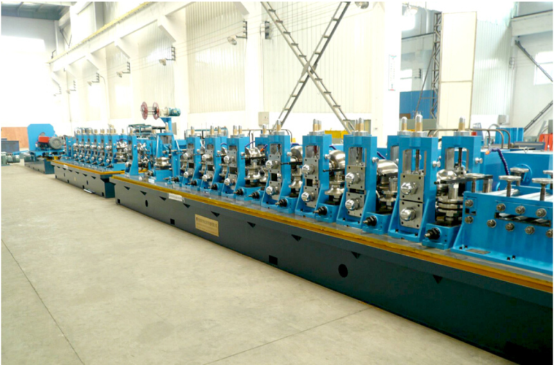 HG127 tube mill: roll forming line on the workshop floor