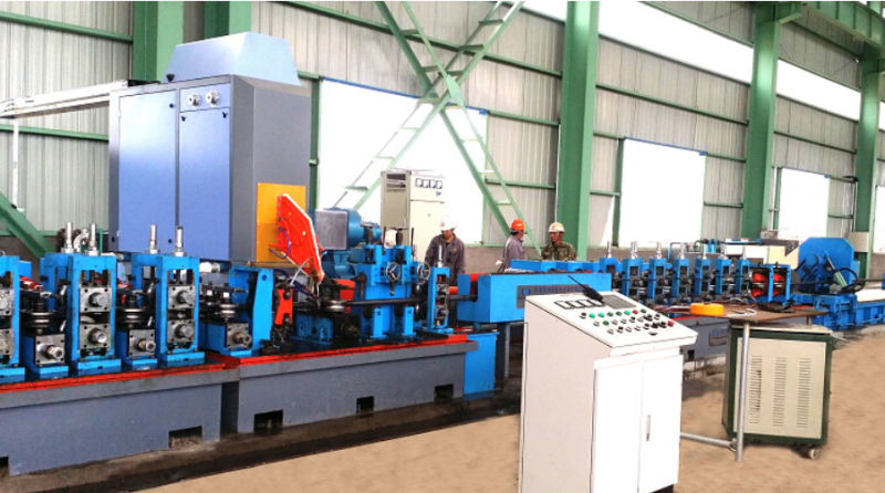 Straight seam high frequency welded roll forming line with control cabinet