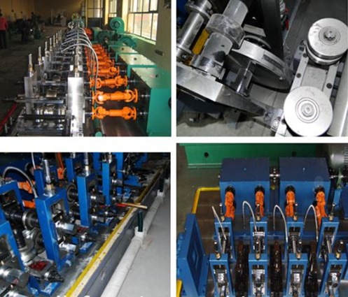 HG32 small pipe welded pipe machine: line details collage
